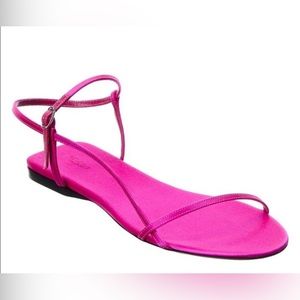 NWT- The Row Bare Satin Sandals - Bright Pink